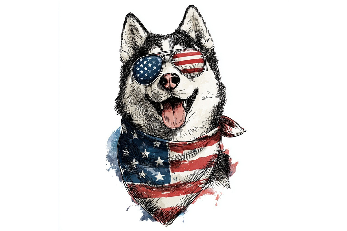 Prompt Patriotic DOG Clipart, a Decorative Illustration by Creative design (Photo 4 of 7)