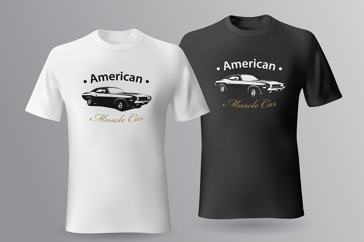 T-Shirt Print Muscle Car Vector, a Sport Illustration by Plaid4You (Photo 4 of 8)