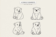 Winter Bear Clipart & Patterns, an Animal Illustration by Irina Ostapenko (Thumbnail 2 of 5)