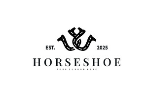 Horseshoe logo with minimalist black, a Branding & Logo Template by Maylianaw28