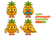 Pineapple Mascot Vector Pack, an Illustration by MEDZ (Thumbnail 2 of 5)