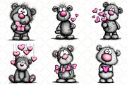 Whimsical Valentine Teddy Bear Clipa, an Illustration by Black Bird Studio (Thumbnail 4 of 6)