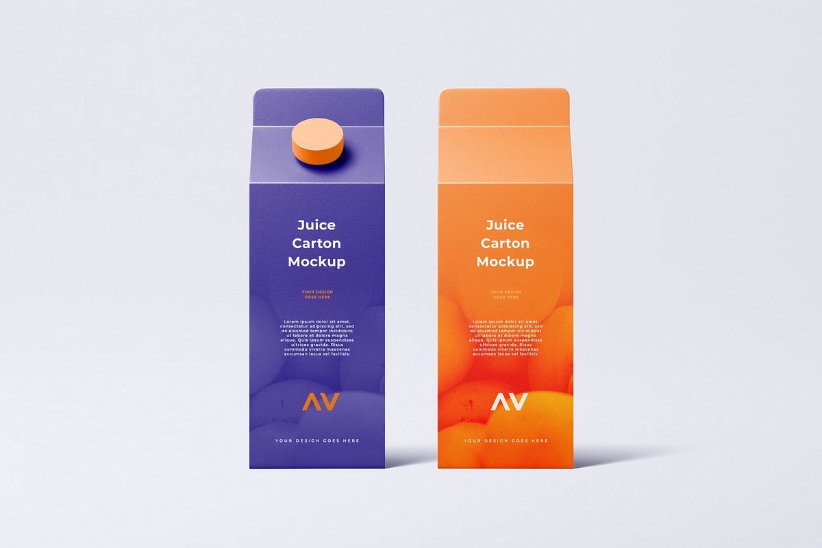 Juice Carton Mockup, a Product Mockup by zpackcreative (Photo 1 of 4)
