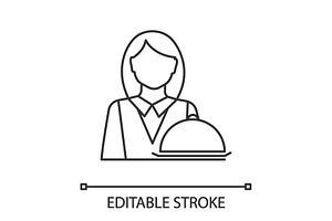 Waitress Linear Icon