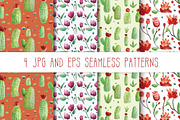 Watercolor Cactus & Florals Set, a Decorative Illustration by RalucaGheorghe (Thumbnail 3 of 3)