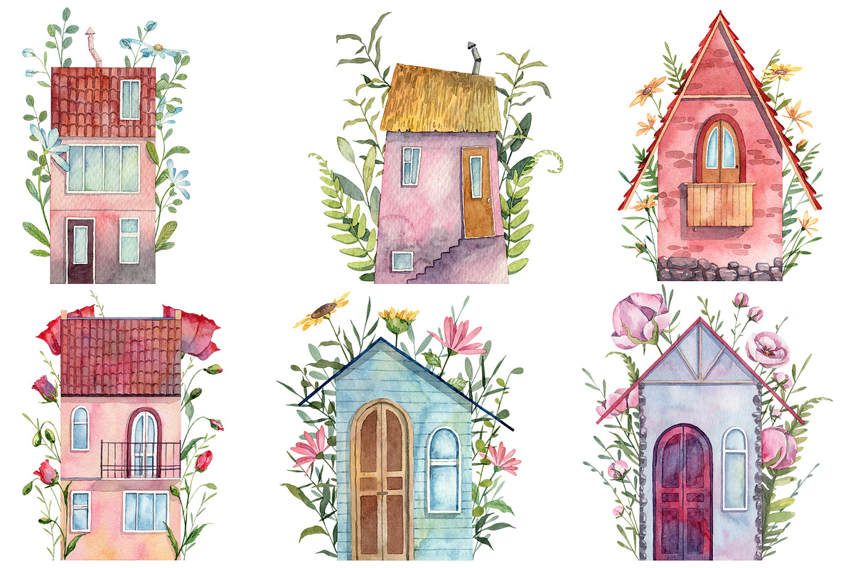 Cute garden houses, a Decorative Illustration by Dashamoony (Photo 2 of 4)