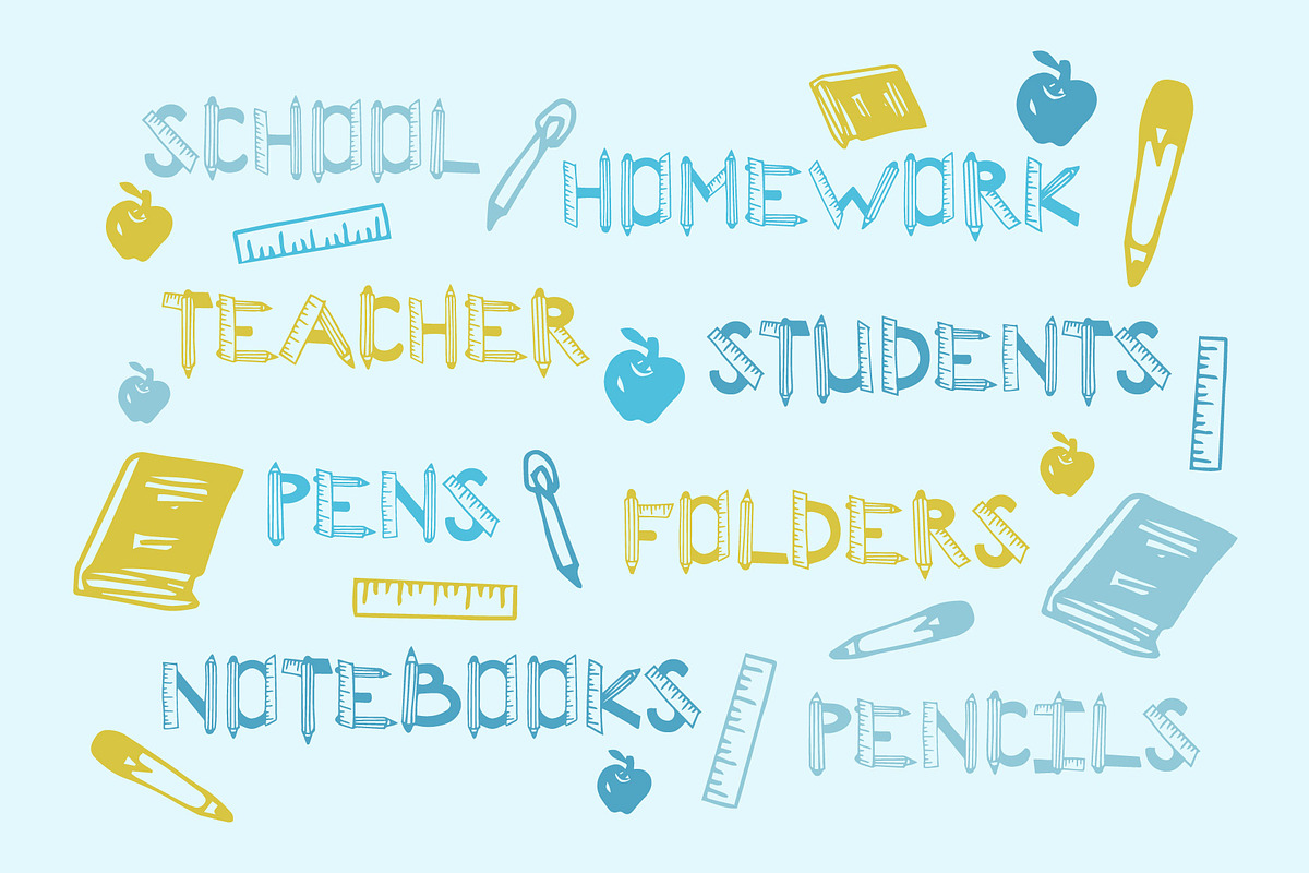 Rulers and Pencils Font, a Font by M.C. Iglesias (Photo 5 of 10)