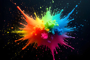 Vibrant Ink Collage With  white back, a Photo by LOGOCREATIVE