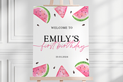 One in a Melon Welcome Sign Banner, an Invitation Template by Digital_Mind (Thumbnail 4 of 5)