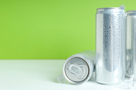 Concept of drink, blank cans, space for text, a Food & Drink Photo by AtlasStudio