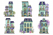 Parisian Spring Houses Watercolor Se, an Illustration by Daily.Designs (Thumbnail 7 of 8)