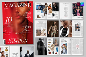Fashion Magazine Template, a Magazine Template by BrandPacks