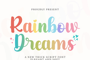 Rainbow Dream, a Script Font by Mini_World