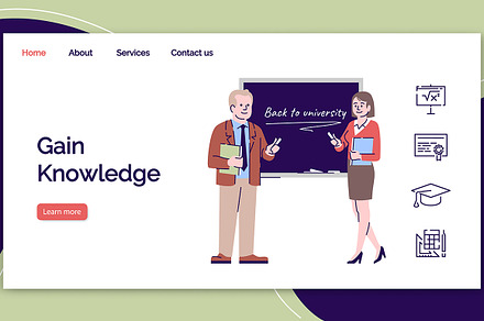 Gain knowledge landing page template, a Landing Page Template by bsd studio