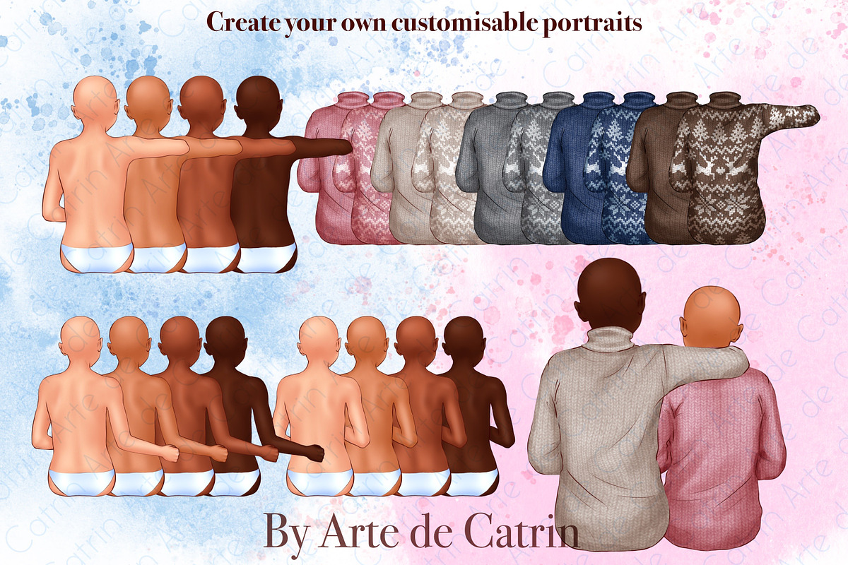 Winter Mood, Family Clipart, a Decorative Illustration by ArtedeCatrin (Photo 6 of 12)