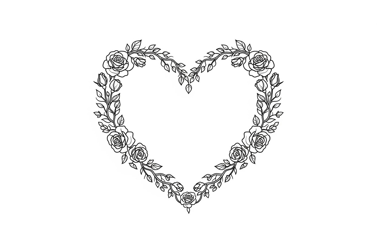 Floral Heart Frame SVG Bundle, an Illustration by Designs_River (Photo 8 of 31)