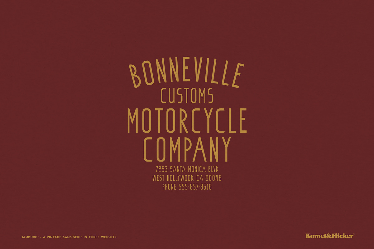 Hamburg - A Vintage Style Font, a Sans Serif Font by Komet & Flicker (Photo 4 of 13)