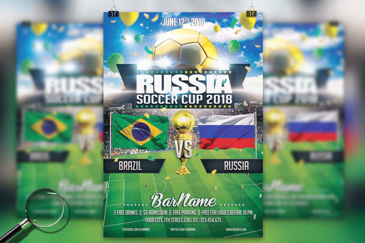 Soccer World Cup 2022 | 2in1 Flyer, a Flyer Template by GIGA-TEMPLATE (Photo 2 of 9)