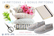 Seamless Vector Patterns, a Pattern Graphic by Studio Julie Ann (Thumbnail 1 of 6)