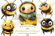 Bumblebee Clipart Bundle, an Illustration by DreamCafeArt (Thumbnail 1 of 5)