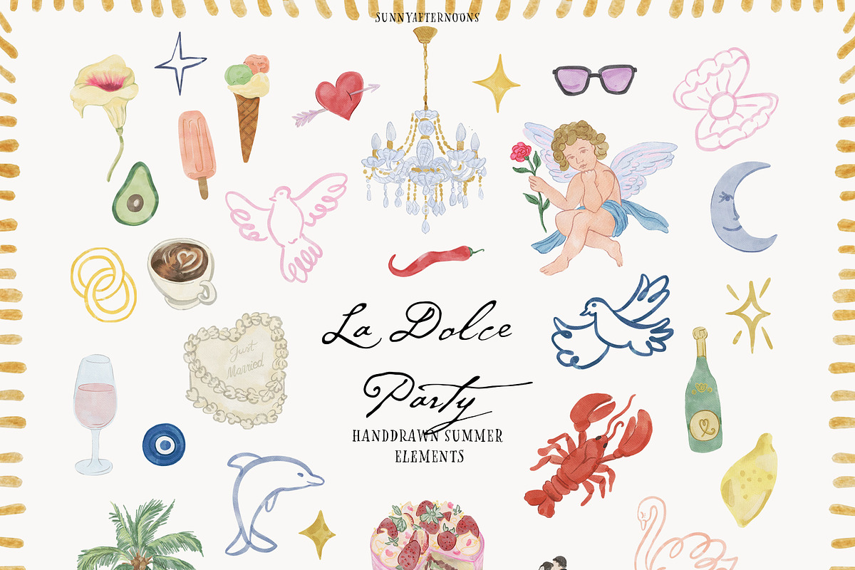 La Dolce Party - Playful Doodles, an Illustration by SunnyAfternoons (Photo 7 of 12)