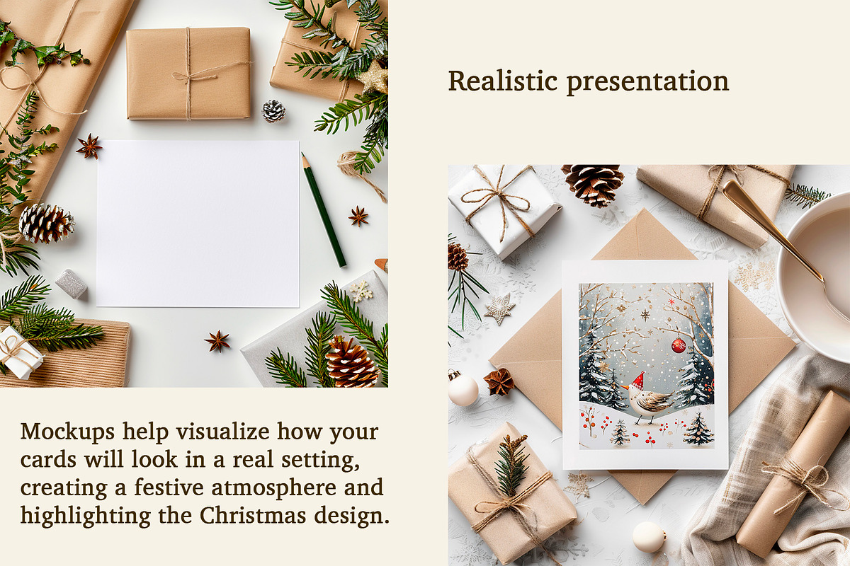 Christmas Festive Greeting Card, a Product Mockup by Maria S. Studio (Photo 2 of 5)