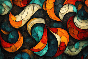 Abstract swirling art colorful desig, an Abstract Photo by Pixeness Studio