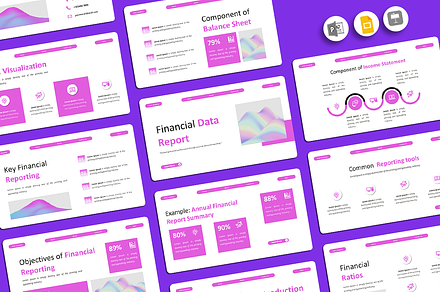 Financial Data Report Google Slides, a Presentation Template by Iqsiart Studio