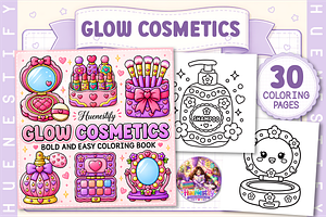 Glow Cosmetics Coloring Book, a Decorative Illustration by HueNestify