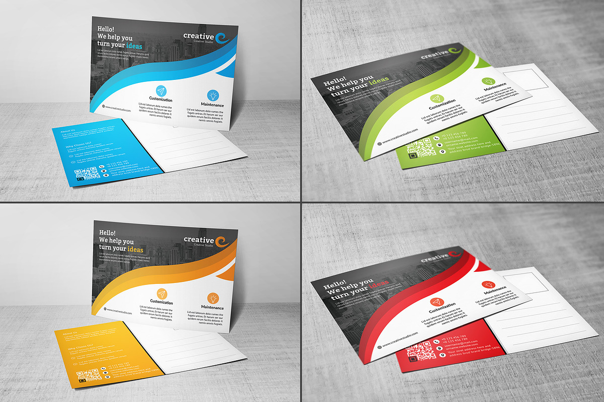 Postcard Bundle, a Card Template by GenerousArt