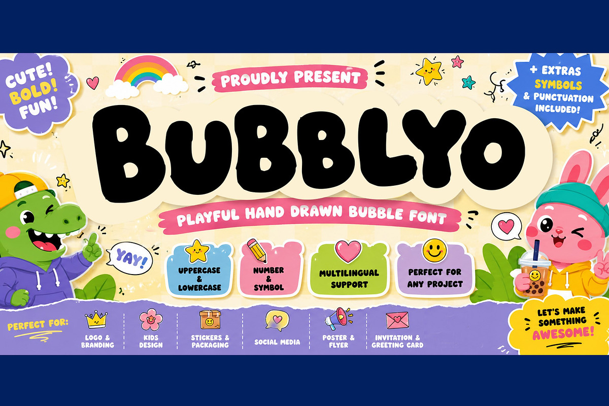 Bubblyo, a Handwritten Font by Art StoreID (Photo 1 of 9)