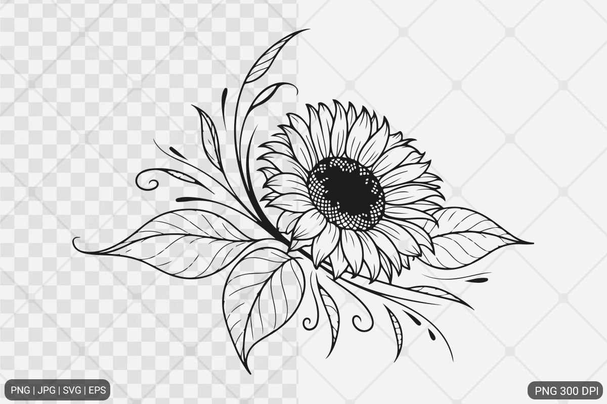 Sunflower SVG PNG Design Bundle, an Illustration by Actual Pixel (Photo 9 of 30)