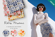 Retro mosaic seamless pattern set, a Pattern Graphic by Momosama Studio (Thumbnail 1 of 5)