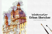 Watercolor Urban Sketcher PS Action, an Action Add-On by SlideSalad (Thumbnail 2 of 21)