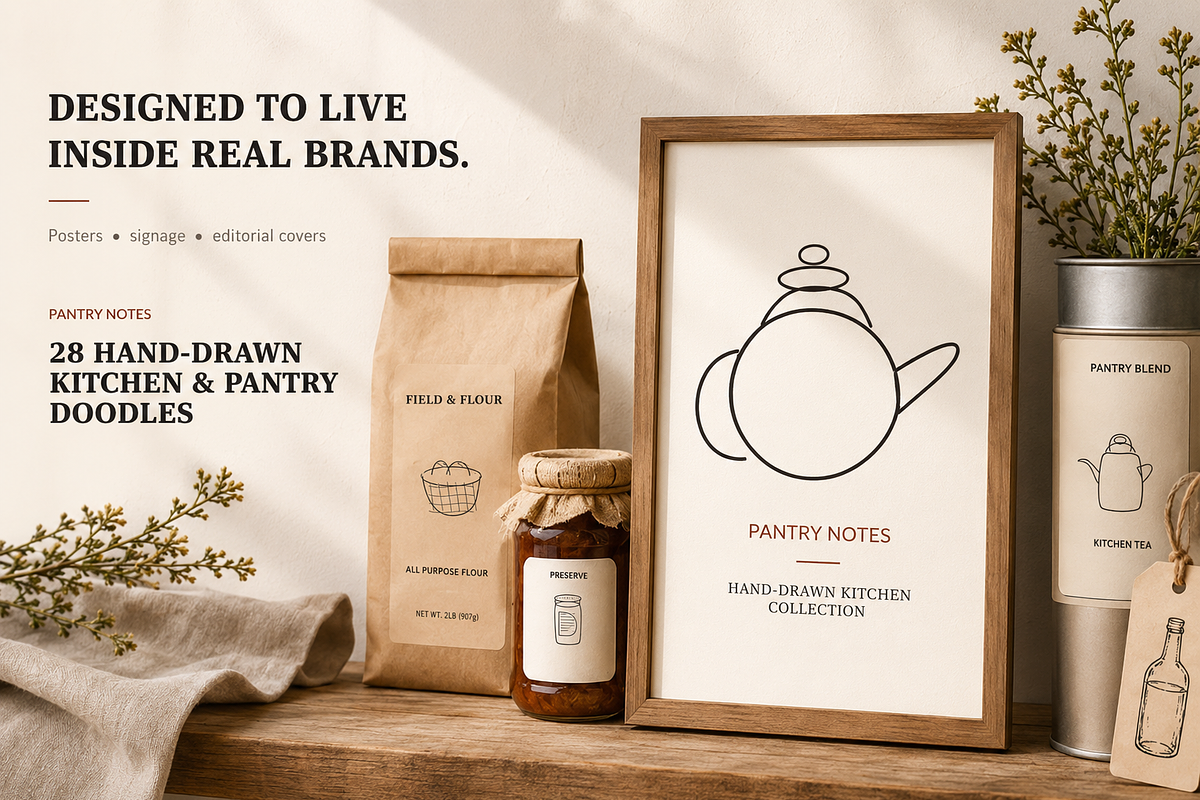 28 Hand-Drawn Kitchen Doodles, a Food Illustration by Designs24hr (Photo 3 of 9)