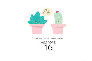 Cute Cactus VECTOR ELEMENTS