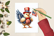 Patriotic USA Chicken Clipart, a Graphic by designcity5 (Thumbnail 4 of 5)