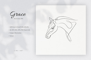 Grace 10. Line Art Illustration