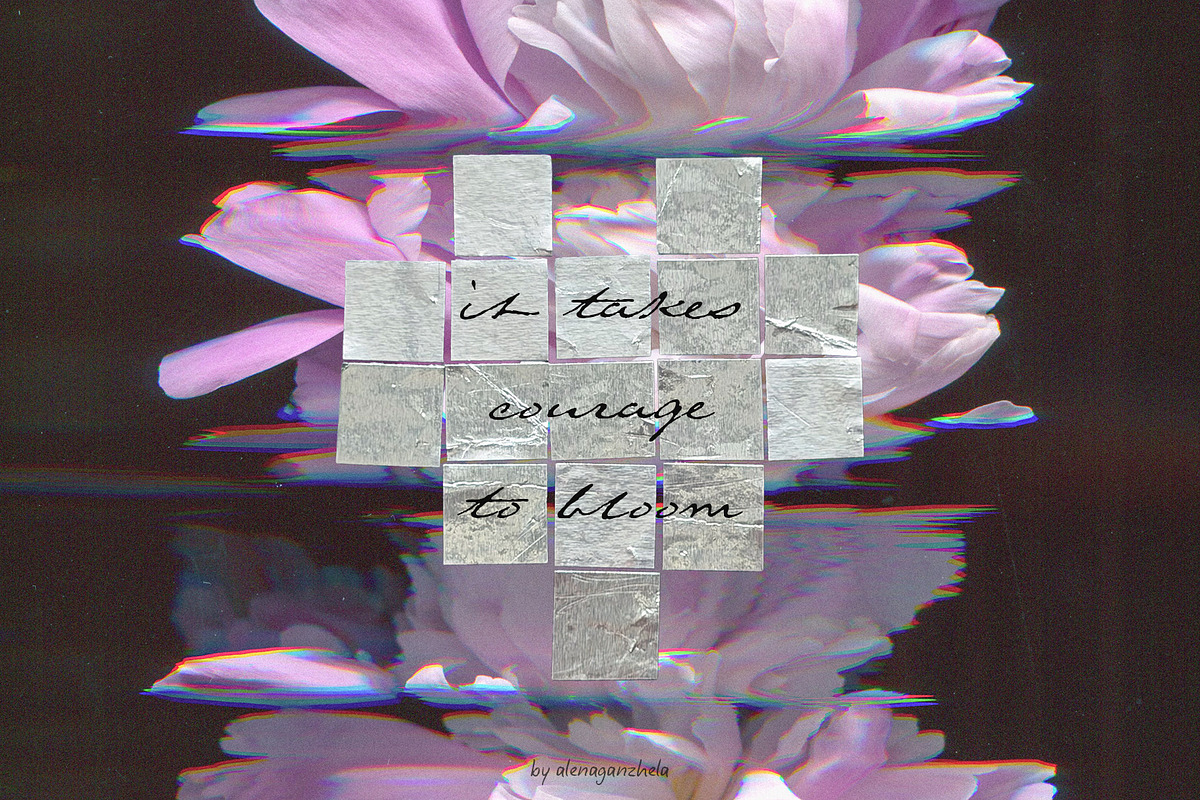 BLOOMSHIFT glitch floral backgrounds, a Background Graphic by alenaganzhela (Photo 5 of 8)