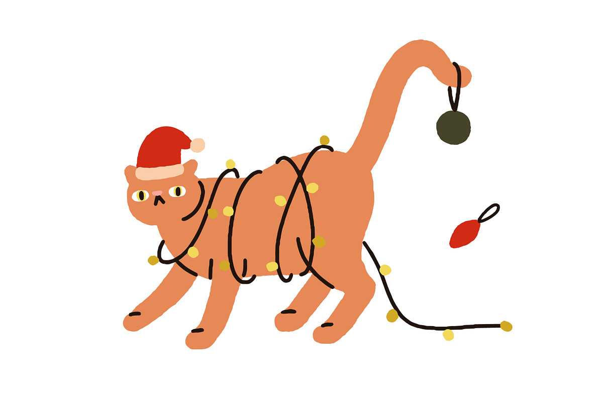 Cute, funny Christmas cats set, an Animal Illustration by Good Studio (Photo 13 of 22)