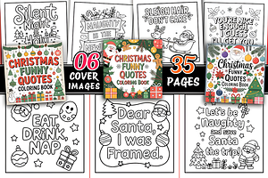 Christmas Funny Quotes Coloring, a Seasonal Illustration by Design Station