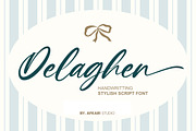 Delaghen - Stylish Script Font, a Script Font by Afkari Studio (Thumbnail 1 of 8)
