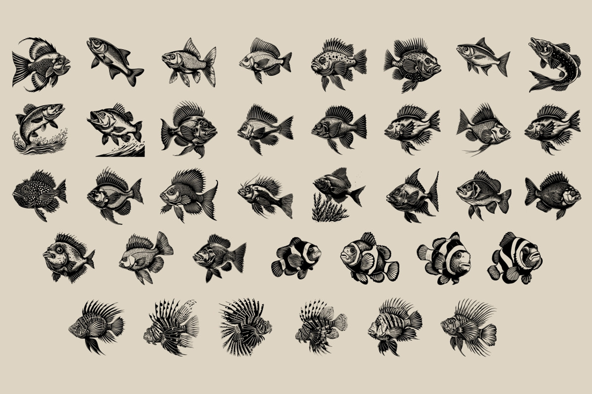 340 Sea Creatures illustrations, an Animal Illustration by Nocturnal Wolf (Photo 14 of 15)