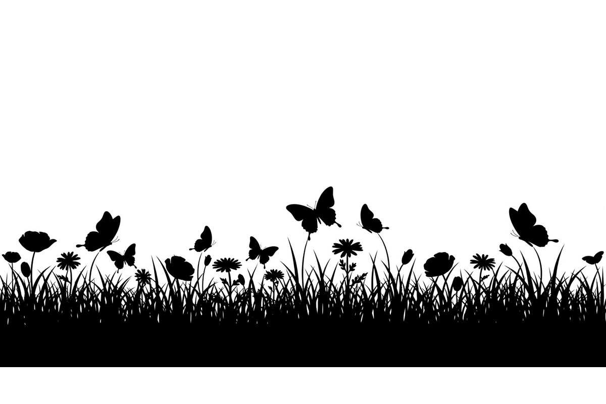 Floral Grass Border Silhouette Bundl, an Illustration by Amazin_art (Photo 22 of 51)