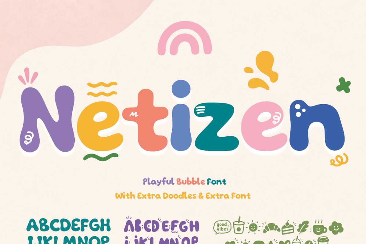 Netizen – Playful Bubble Font, a Handwritten Font by cocodesign (Photo 9 of 9)