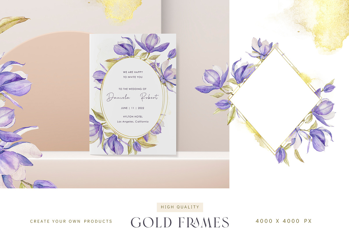 Watercolor magnolia clipart, an Illustration by MariGraphic boutique (Photo 7 of 10)