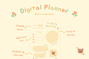 Warm Pastel Digital Planner Set, a Stationery Template by Clairee Design Studio (Thumbnail 2 of 6)