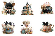 Whimsical Gothic Halloween Doll, a Seasonal Illustration by CreationArt (Thumbnail 5 of 7)