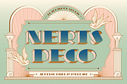 Nerts Deco Artdeco Display Typeface, a Font by graphicook (Thumbnail 1 of 10)