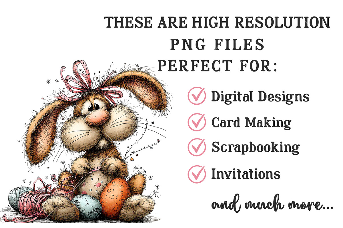 Whimsical Easter Bunny Clipart, an Illustration by OK Design (Photo 4 of 6)